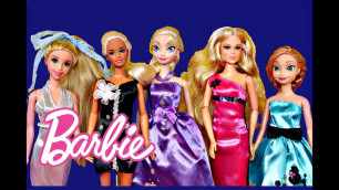 'Barbie Dress Fashion Designer with Glitter Clothes and Frozen Elsa and Anna with Rapunzel'