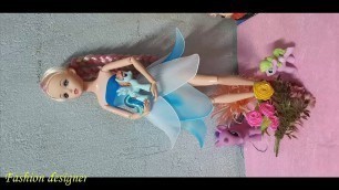 'How to make dress for barbie doll from nylon|Fashion designer'