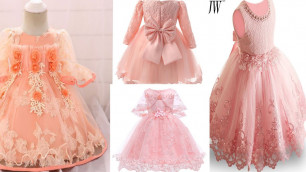 'Baby fancy frock design in peach and pink colour | Life fashion designer |'