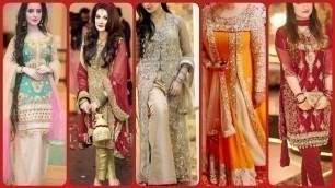 'Top Designer Fancy latest party Mahendi walima wear dress design'