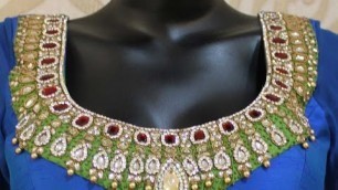 'Jewellery Work Blouse Designs 2017 New Fashion Blouse Designs'