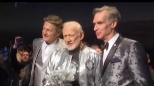 'Buzz Aldrin, Bill Nye Model at New York Fashion Week'