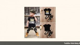 '✅Toddler Kids Baby Boys Clothing Short Sleeve Tops Crown T-shirt Camo P'