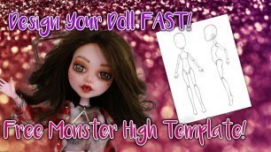 'Monster High Doll Design Fashion Template! Free Printable!'