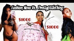 'FASHION NOVA AND PRETTY LITTLE THING BLACK FRIDAY HAUL || SPENT OVER $1000 ‼️'