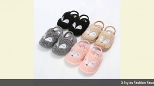 '✓3 Styles Fashion Faux Fur Baby Shoes Summer Cute Infant Baby boys girl'