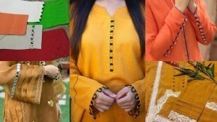 'Dress Designing Ideas Neck Sleeve Ghair Trouser Daman Kurti Border Designs Ghera Fashion Trends'