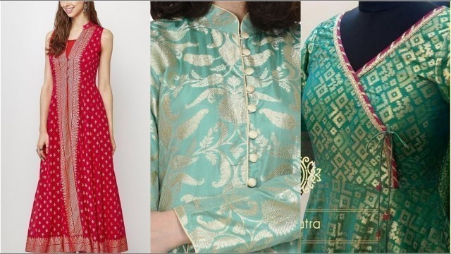 'Very latest fashion trend of jacard dresses designing/banarsi /brocade dress designing ideas'