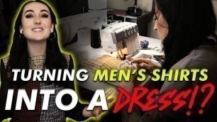 'Upcycling MEN\'S SHIRTS Into a 1970s Style Dress!'