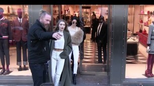 'VICTORIA\'S SECRET angels KENDALL JENNER and GIGI HADID do shopping at Gucci store in Paris'