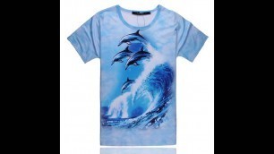 '2015 New Arrival Men\'s & Women\'s 3D Shark Print T-Shirt Fashion Couples Short Sleeve 3D'