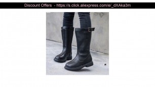 '☀️ Girly Winter Fashion Boots Soft And Comfortable Non-slip Mid-tube Leather Boots Black Zipper Adj'