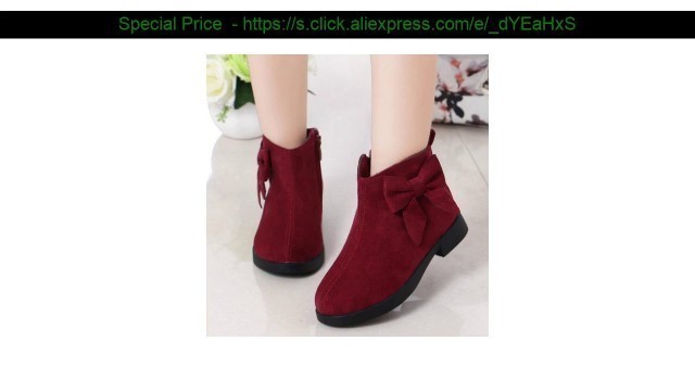 '☀️ MudiPanda Children\'s Ankle Boots for Girls Leather Princess Bowknot Shoes Warm Fashion Soft Bott'