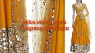 'WOW\" Ubton  ceremony mirror work dress designing detail\" yellow dress: formal and wedding\" partywear'