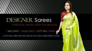'Designer Sarees || Tissue Linen || Soft Silk || Silk Linen || Linen by Linen (10th February) - 10FH'