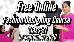 'Free Online Fashion Designing Class 21 // Basic Skirt Draping // Fashion Designer Course'
