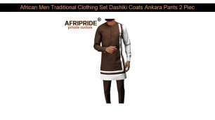 African Men Traditional Clothing Set Dashiki Coats Ankara Pants 2 Piece Set Long Sleeve Plus Size T