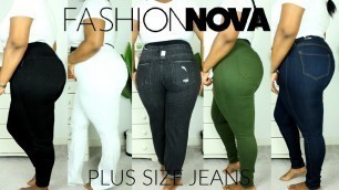 'TRYING FASHION NOVA CURVE JEANS FOR THE 1ST TIME | SIZE 1X TRY-ON HAUL'