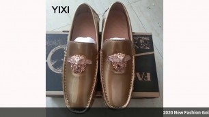 '✓2020 New Fashion Gold Sliver Mens Shoes Casual Leather Luxury Designer'