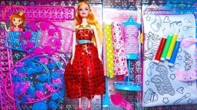 'Barbie Princess Doll Unboxing Fashion Design Set Barbie Princess Doll Fashion Designer Kids Video'
