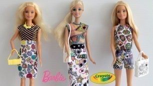 'Barbie Crayola Colour-in Fashion - Colour Clothing for Barbie Dolls , Barbie Dolls Playset'