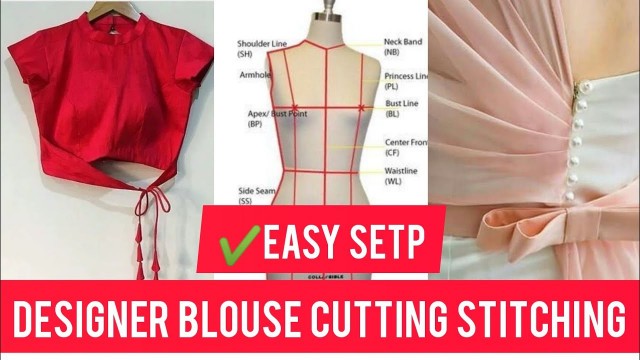'DESIGNER Blouse( 1 ) Cutting And Stitching ,Free online Fashion Designing  At Home'
