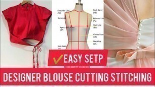'DESIGNER Blouse( 1 ) Cutting And Stitching ,Free online Fashion Designing  At Home'