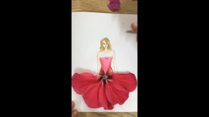 'How to Draw Evening Dress | Fashion Design model Dress #6'