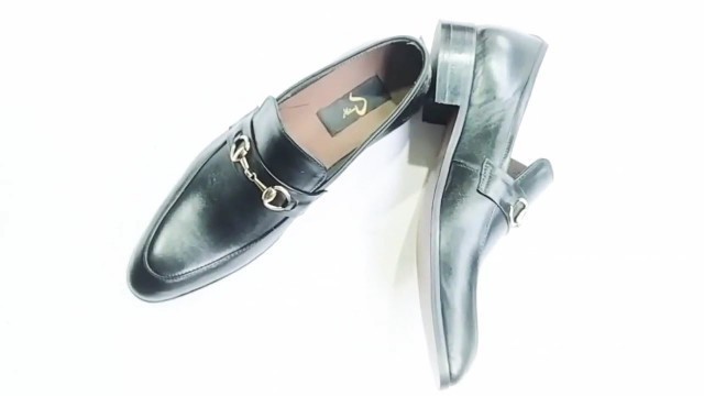 'Gucci Gold Black Color Moccasin - Handmade Formal Leather Shoes for Men | DASTKAAR'