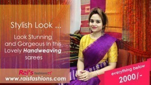 'Stylish Look.... Look Stunning & Gorgeous In This Lovely Handweaving Sarees (13th October) - 12OS'