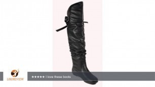 'Letta! By Soda Sexy Fashion Pirate Inspired Slouchy Thigh-high Flat Boots with Lace-tie Back Design'
