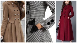 'Latest top class modest fashion winter coat dresses ||long short'