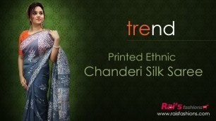 'Printed Ethnic Chanderi Silk Sarees Collection (12th November) - 10NC'