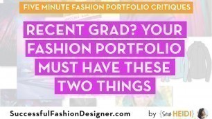 'Fashion Design Portfolio: Tips for Students + Entry Level Designers'