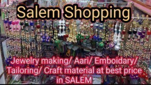 'Shopping vlog | Jewelry making material in SALEM | Aari work/ Tailoring/ Craft material @ cheap rate'