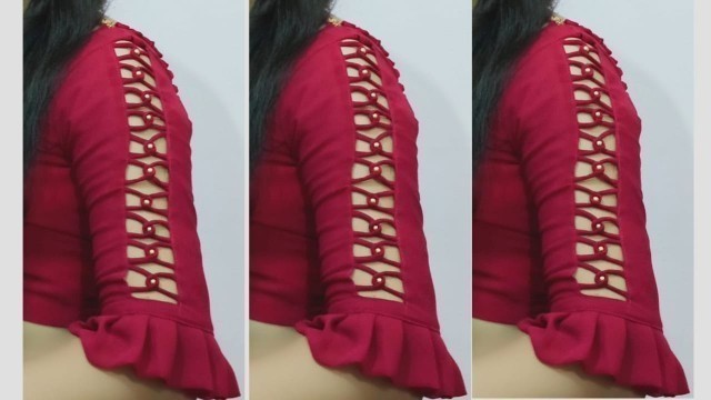 Very easy method cutting and stitching beautiful sleeve blouse design - kriti fashion designer