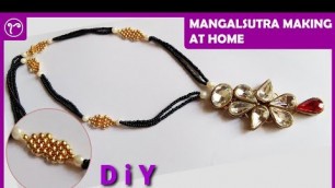 'How to Make Simple Mangalsutra at Home|Handmade Jewellery Making|Mangalsutra Guthna|DIY Jewelry'