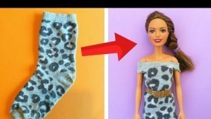 'DIY BARBIE CLOTHES from SOCKS | 6 Hacks and Crafts for Barbie Doll (2019)'