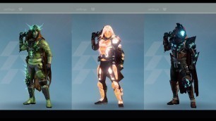 'Destiny showcasing all hunter raid armor with ornaments'