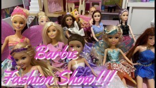 'Barbie fashion show !! Many Barbies dolls different styles Dresses, colors, fairy and butterflies 