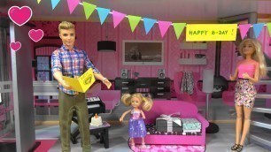 'Barbie and Ken Story: Ken\'s Surprise Birthday Party with NEW Ken Fashion and Barbie Motorcycle'