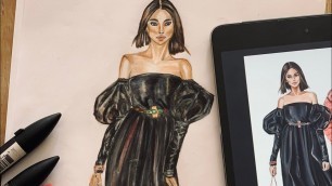 'how to draw chanel new model-fashion illustrator creative stunning dresses!'