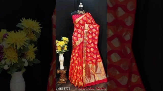 'Gold Zari Soft Silk Banarsi Sari | #banarsisaree'