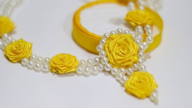 'Home Made Wedding Necklace | How to Make Necklace at Home | Haldi Jewellery Making'