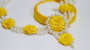'Home Made Wedding Necklace | How to Make Necklace at Home | Haldi Jewellery Making'