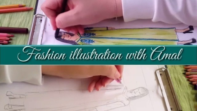 'FASHION ILLUSTRATION MODEL 2 : How TO Draw Traditional MOROCCAN/تعليم رسم وتصميم ازياء للزي المغربي'