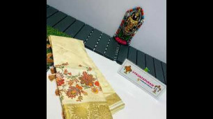 'Mysore silk sari nice printing designs…?Nice contrast Kanchi boarder…'