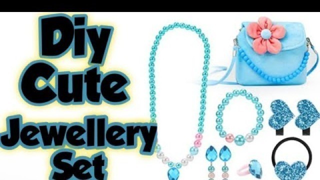 'Diy Jewellery Set/homemade cute Jewellery set/how to make cute and beautiful jewellery set at home'