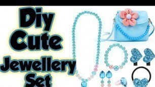 'Diy Jewellery Set/homemade cute Jewellery set/how to make cute and beautiful jewellery set at home'