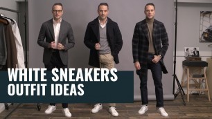 '5 Ways To Style White Sneakers | How To Wear White Sneakers | Winter Outfit Ideas'